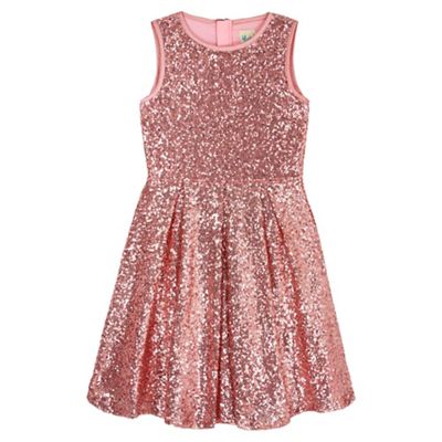 Yumi Girl pink Floral Sequin Lace Party Dress